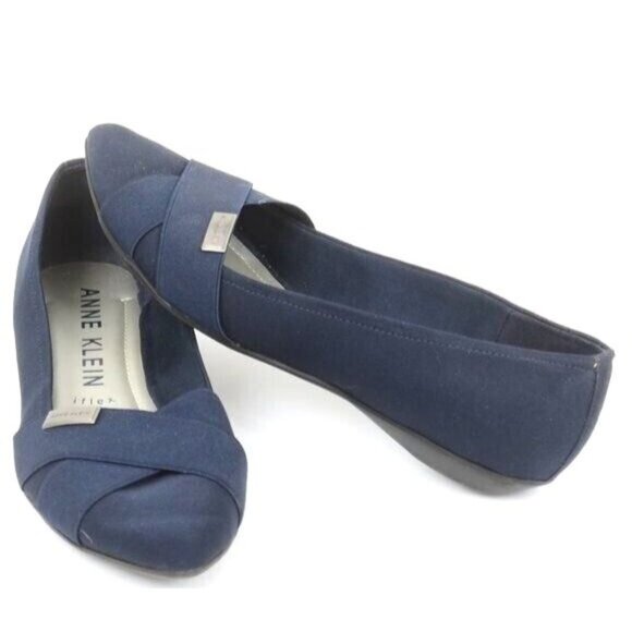 Anne Klein Oleesa iFlex Navy Blue Women's 10 Slip-on Flat Pointy Toe Shoes - Picture 1 of 9